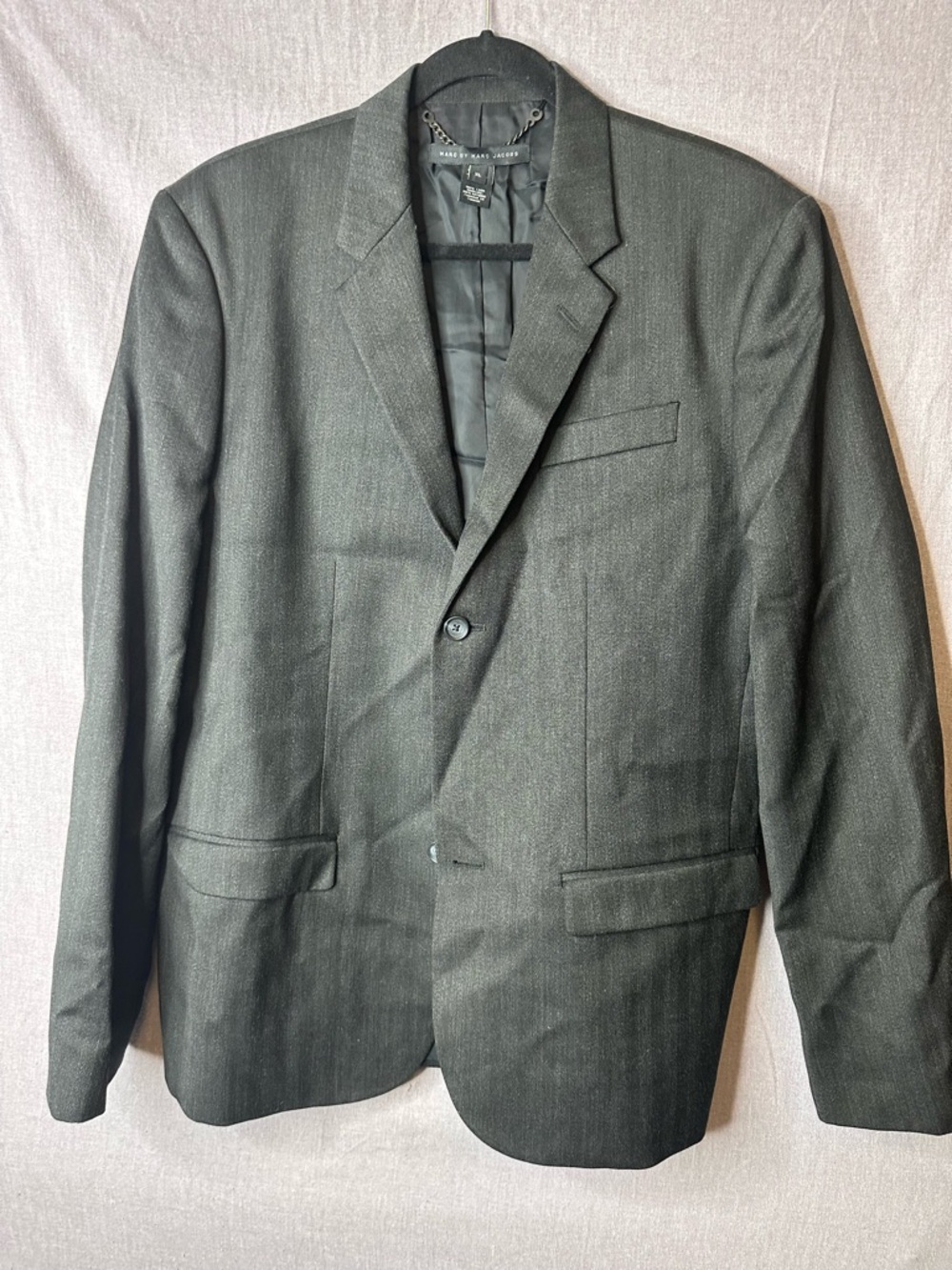 Marc By Marc Jacobs Men's Dark Charcoal Two-Button Sport Coat
